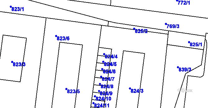 Parcela st. 824/4 v KÚ Jilemnice, Katastrální mapa