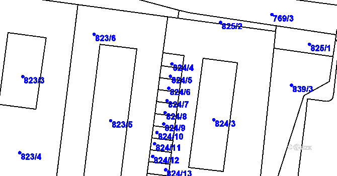 Parcela st. 824/6 v KÚ Jilemnice, Katastrální mapa