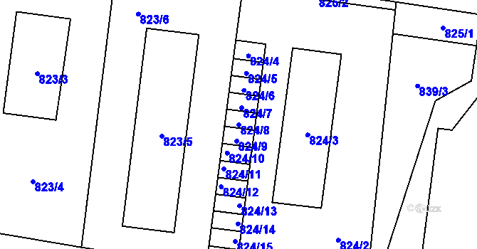 Parcela st. 824/8 v KÚ Jilemnice, Katastrální mapa