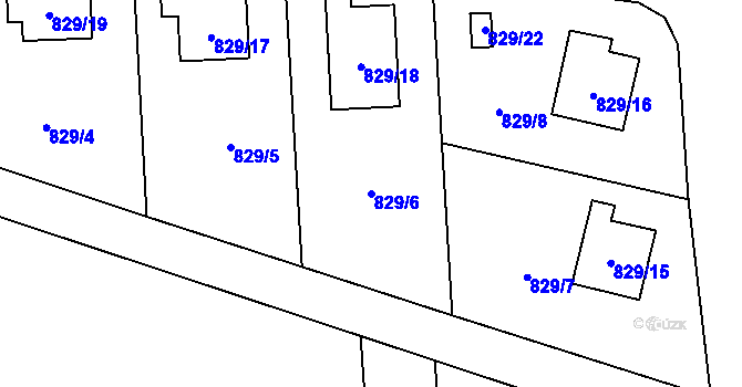 Parcela st. 829/6 v KÚ Jilemnice, Katastrální mapa