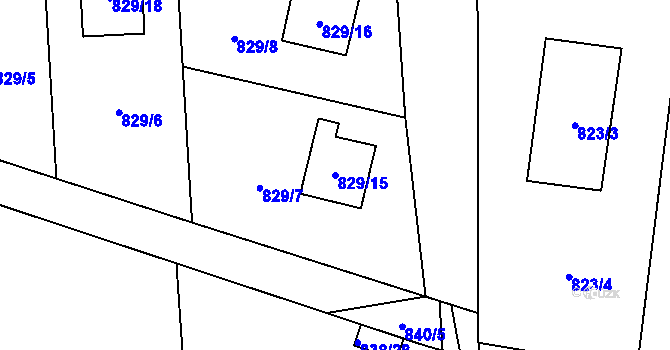 Parcela st. 829/15 v KÚ Jilemnice, Katastrální mapa