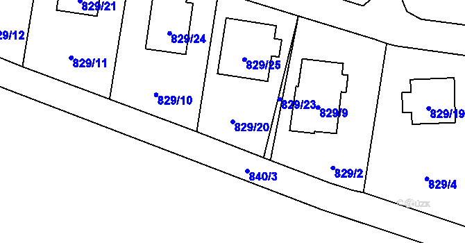 Parcela st. 829/20 v KÚ Jilemnice, Katastrální mapa