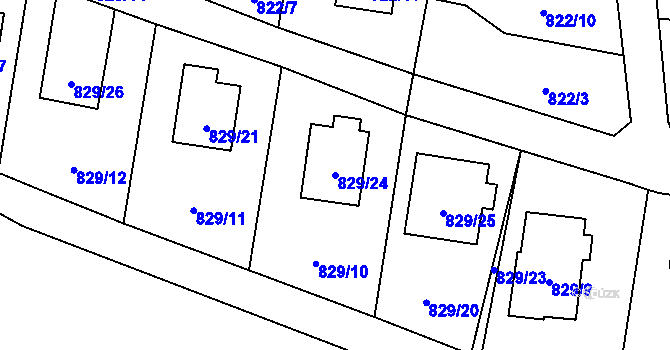 Parcela st. 829/24 v KÚ Jilemnice, Katastrální mapa