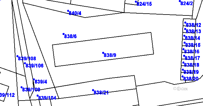 Parcela st. 838/10 v KÚ Jilemnice, Katastrální mapa