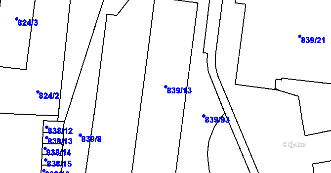 Parcela st. 839/13 v KÚ Jilemnice, Katastrální mapa
