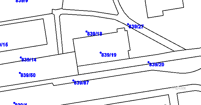 Parcela st. 839/19 v KÚ Jilemnice, Katastrální mapa