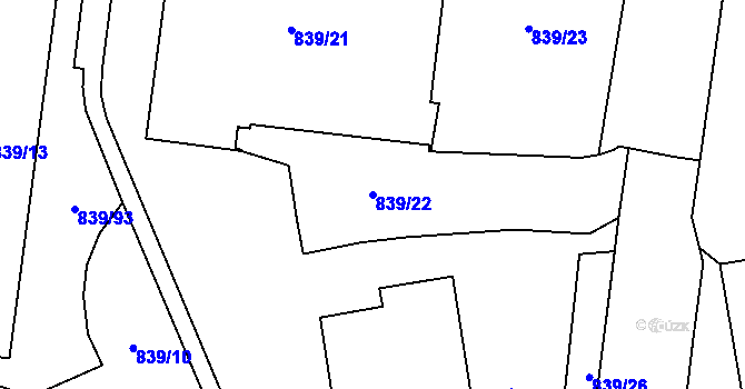Parcela st. 839/22 v KÚ Jilemnice, Katastrální mapa