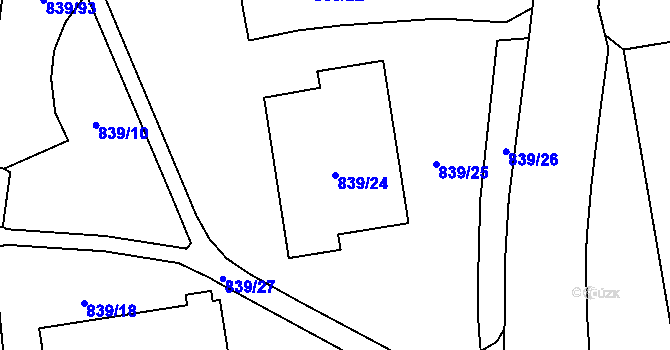 Parcela st. 839/24 v KÚ Jilemnice, Katastrální mapa