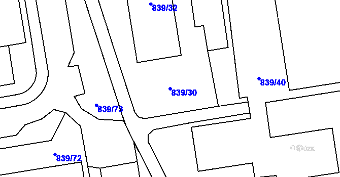 Parcela st. 839/30 v KÚ Jilemnice, Katastrální mapa