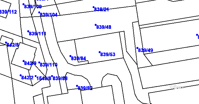 Parcela st. 839/53 v KÚ Jilemnice, Katastrální mapa