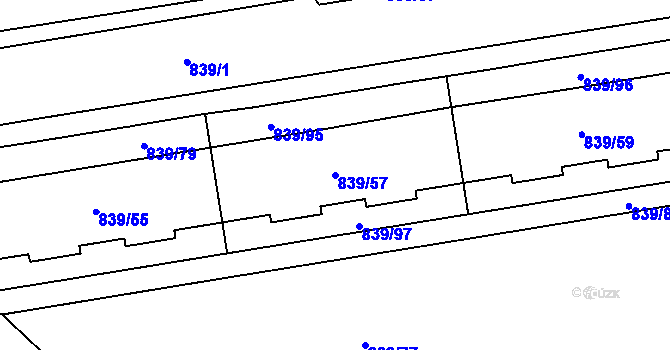 Parcela st. 839/57 v KÚ Jilemnice, Katastrální mapa