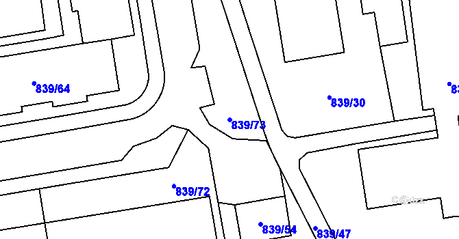 Parcela st. 839/73 v KÚ Jilemnice, Katastrální mapa