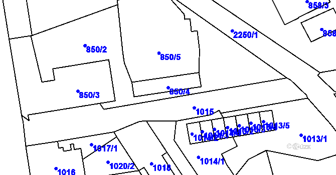 Parcela st. 850/4 v KÚ Jilemnice, Katastrální mapa