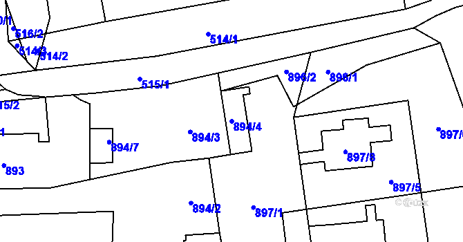 Parcela st. 894/4 v KÚ Jilemnice, Katastrální mapa