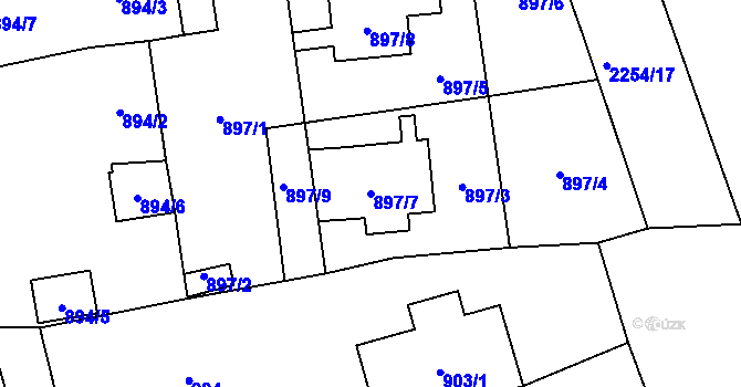 Parcela st. 897/7 v KÚ Jilemnice, Katastrální mapa