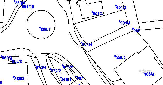 Parcela st. 901/4 v KÚ Jilemnice, Katastrální mapa