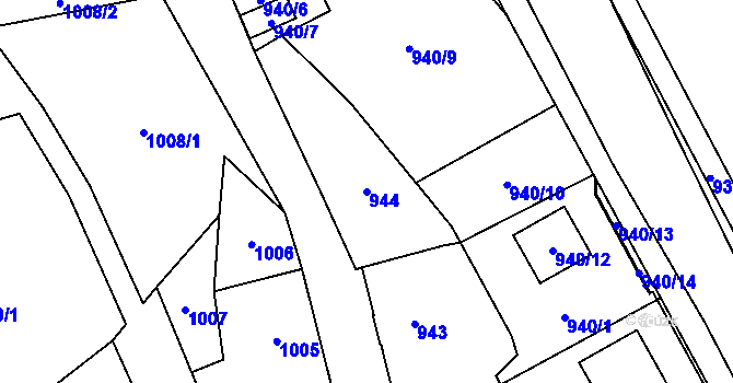 Parcela st. 944 v KÚ Jilemnice, Katastrální mapa