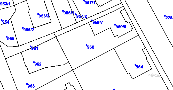 Parcela st. 960 v KÚ Jilemnice, Katastrální mapa