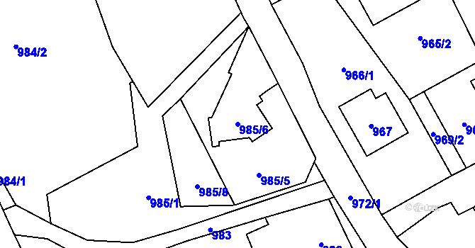 Parcela st. 985/6 v KÚ Jilemnice, Katastrální mapa