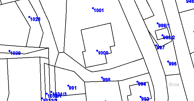 Parcela st. 1000 v KÚ Jilemnice, Katastrální mapa