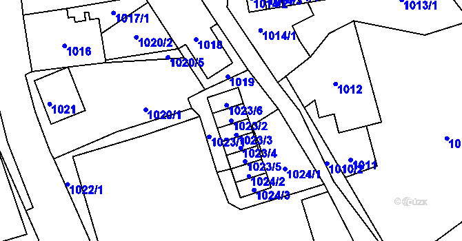 Parcela st. 1023/2 v KÚ Jilemnice, Katastrální mapa