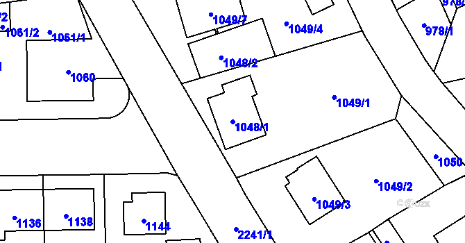Parcela st. 1048/1 v KÚ Jilemnice, Katastrální mapa