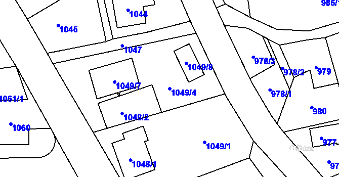 Parcela st. 1049/4 v KÚ Jilemnice, Katastrální mapa