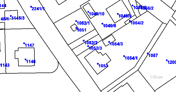 Parcela st. 1052/3 v KÚ Jilemnice, Katastrální mapa
