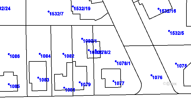 Parcela st. 1078/2 v KÚ Jilemnice, Katastrální mapa