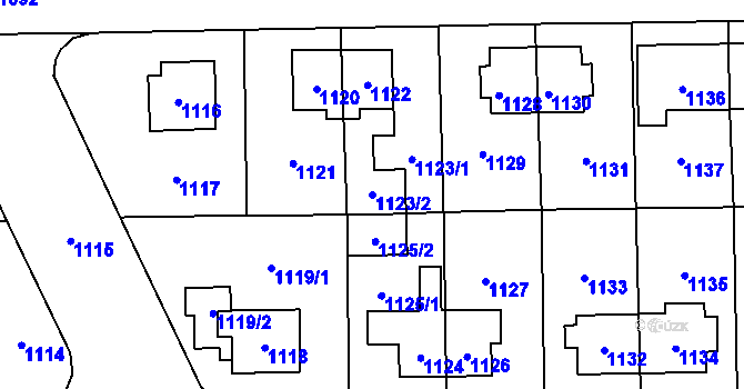 Parcela st. 1123/2 v KÚ Jilemnice, Katastrální mapa