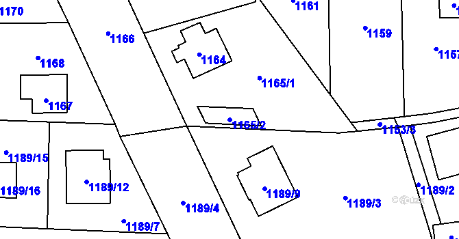 Parcela st. 1165/2 v KÚ Jilemnice, Katastrální mapa