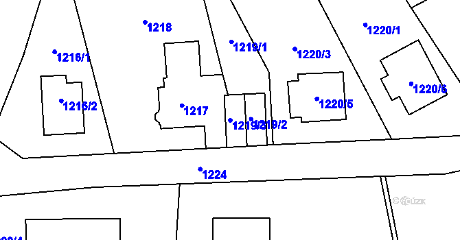 Parcela st. 1219/3 v KÚ Jilemnice, Katastrální mapa