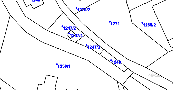 Parcela st. 1247/3 v KÚ Jilemnice, Katastrální mapa