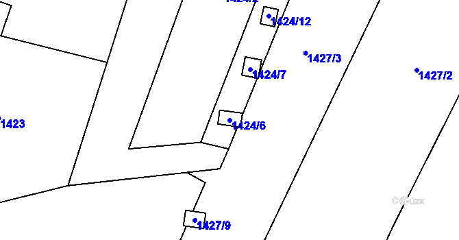 Parcela st. 1424/6 v KÚ Jilemnice, Katastrální mapa