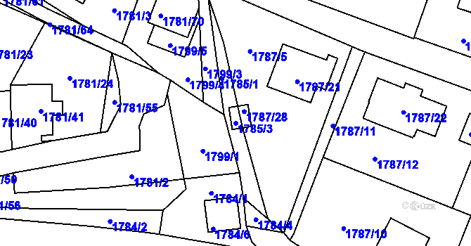 Parcela st. 1785/3 v KÚ Jilemnice, Katastrální mapa