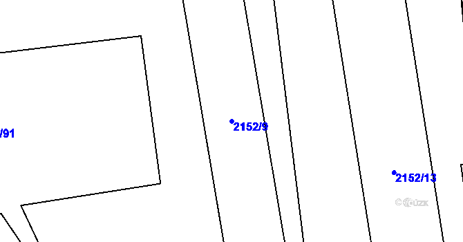 Parcela st. 2152/9 v KÚ Jilemnice, Katastrální mapa