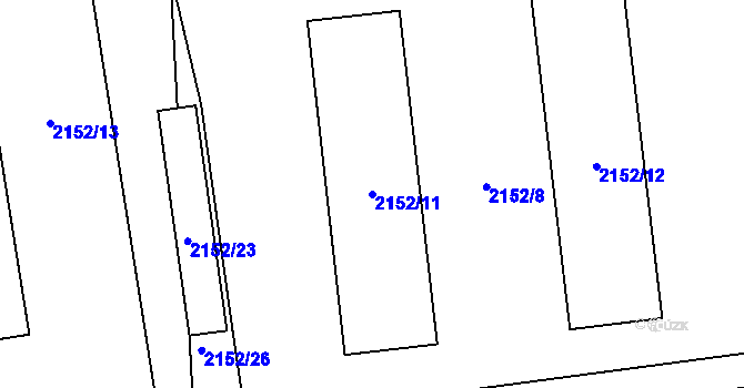 Parcela st. 2152/11 v KÚ Jilemnice, Katastrální mapa