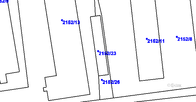 Parcela st. 2152/23 v KÚ Jilemnice, Katastrální mapa