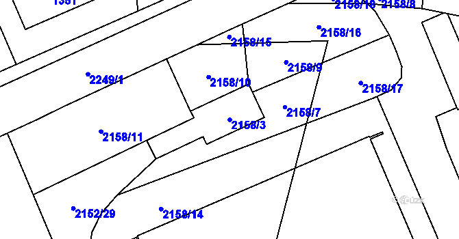 Parcela st. 2158/3 v KÚ Jilemnice, Katastrální mapa