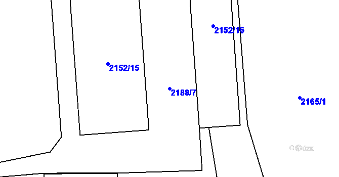 Parcela st. 2188/7 v KÚ Jilemnice, Katastrální mapa