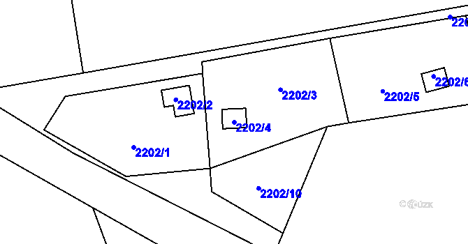 Parcela st. 2202/4 v KÚ Jilemnice, Katastrální mapa