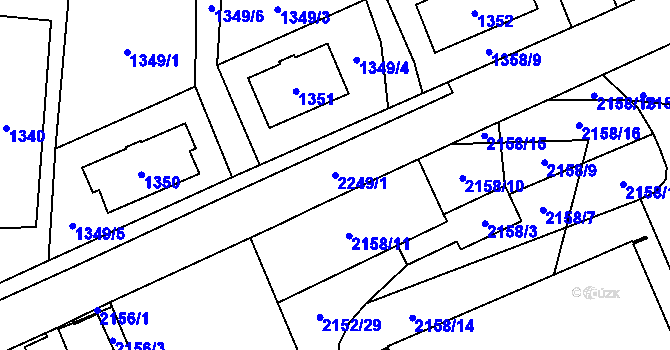 Parcela st. 2249/1 v KÚ Jilemnice, Katastrální mapa