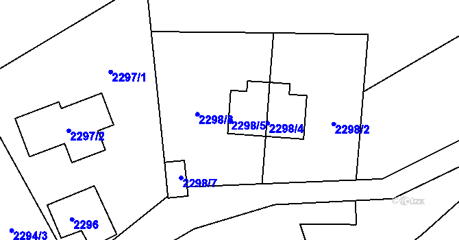 Parcela st. 2298/5 v KÚ Jilemnice, Katastrální mapa
