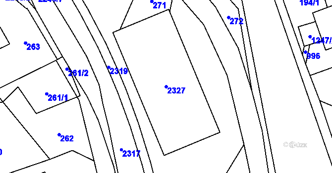 Parcela st. 2327 v KÚ Jilemnice, Katastrální mapa