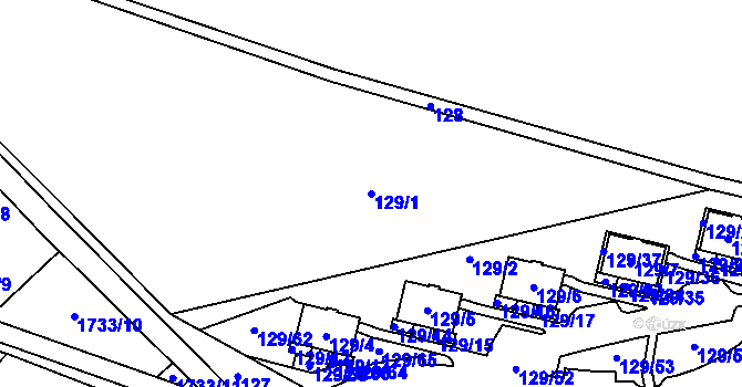 Parcela st. 129/1 v KÚ Jilemnice, Katastrální mapa