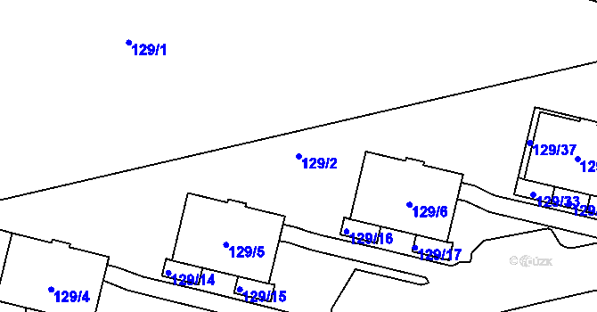 Parcela st. 129/2 v KÚ Jilemnice, Katastrální mapa