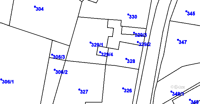 Parcela st. 329/4 v KÚ Jilemnice, Katastrální mapa