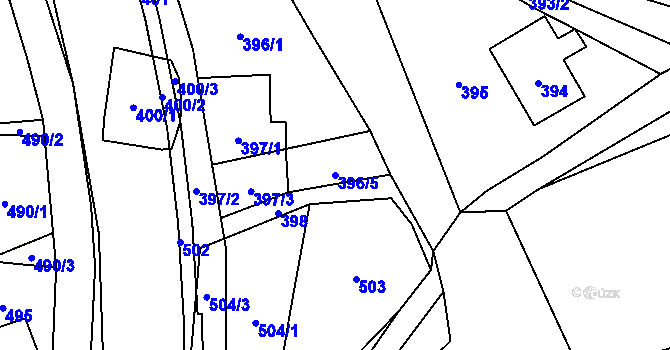 Parcela st. 396/5 v KÚ Jilemnice, Katastrální mapa