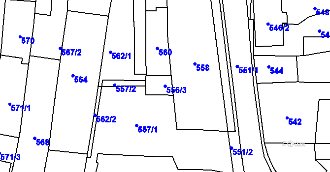 Parcela st. 556/3 v KÚ Jilemnice, Katastrální mapa