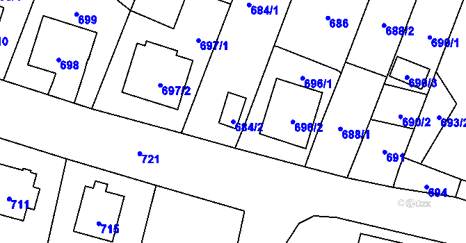 Parcela st. 684/2 v KÚ Jilemnice, Katastrální mapa